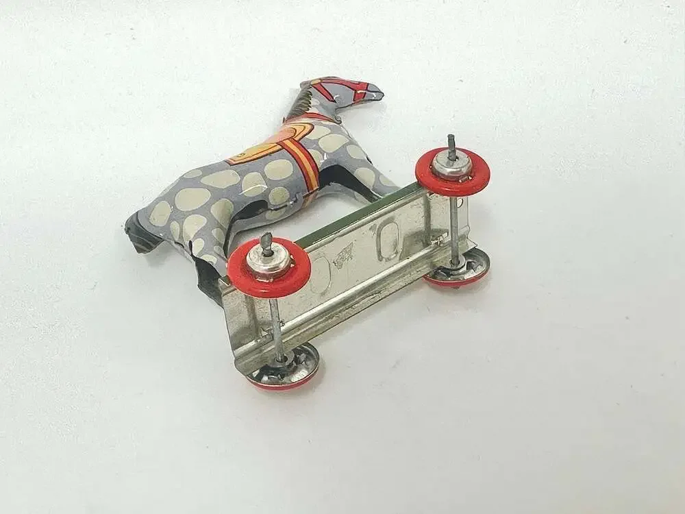 Miniature Tin Toy Horse on Wheels Vintage Penny Toy Ornament by Schylling